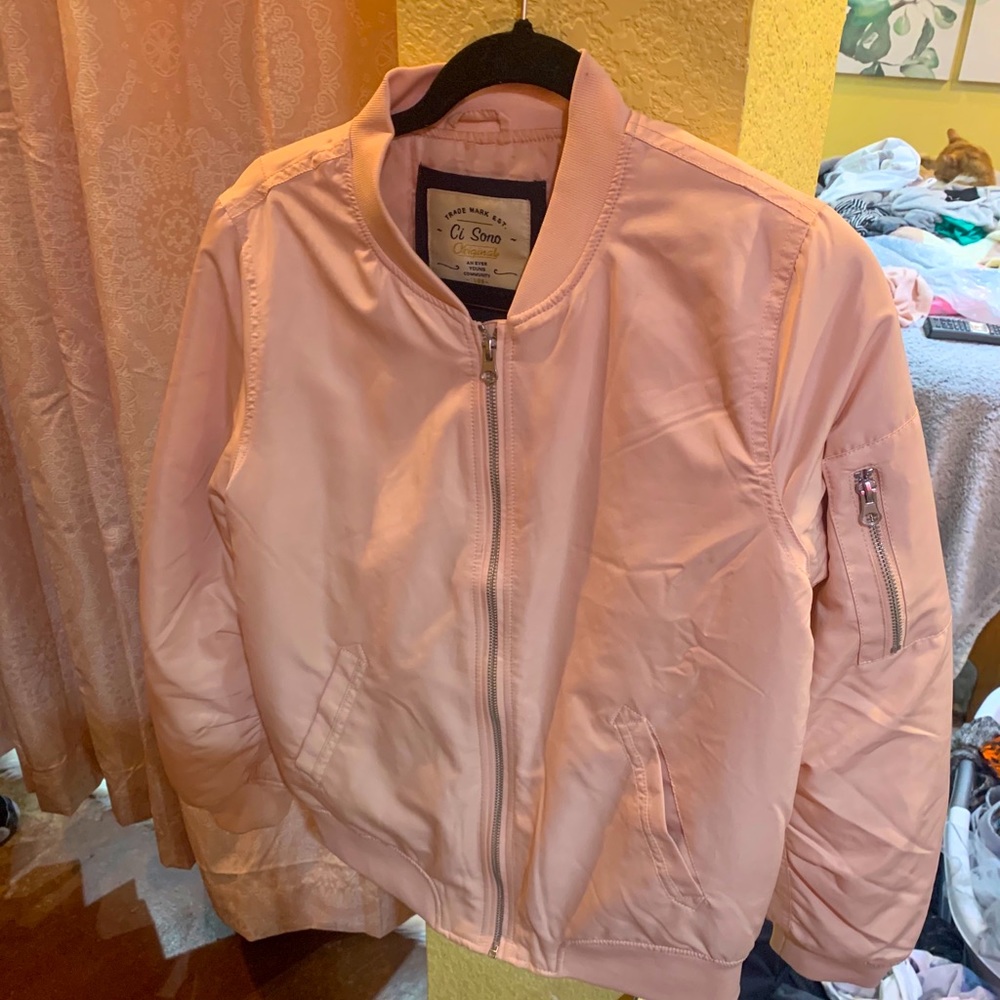Pink zip up jacket
